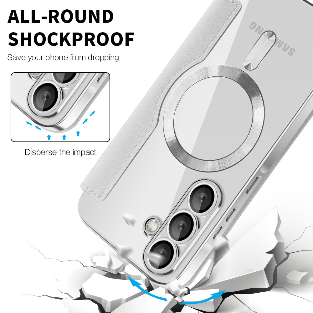 Futrola MagSafe za Samsung Galaxy A37 5G, Techsuit, SmartMag Book, Siva