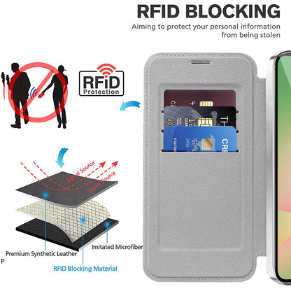 Futrola MagSafe za Samsung Galaxy A37 5G, Techsuit, SmartMag Book, Siva