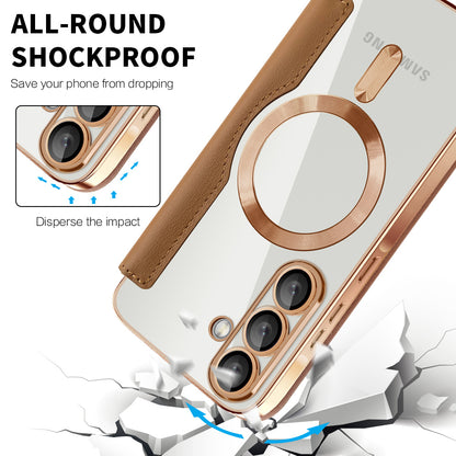 MagSafe futrola za Samsung Galaxy A37 5G, Techsuit, SmartMag Book, smeđa