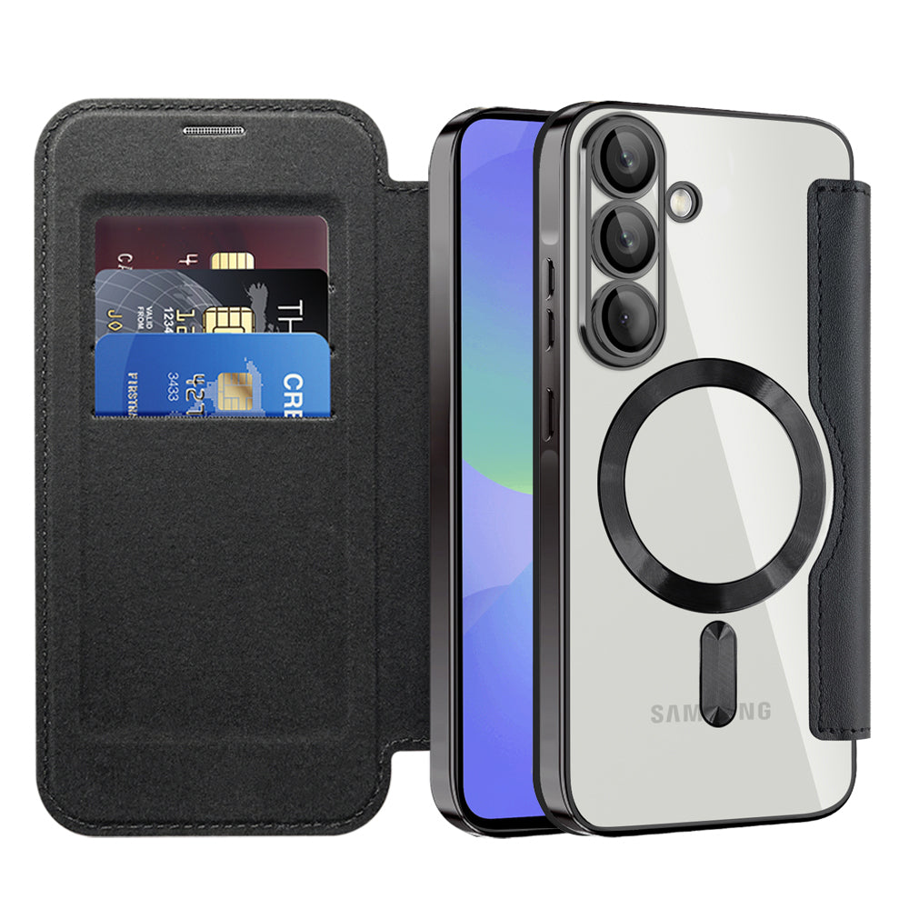 MagSafe futrola za Samsung Galaxy A37 5G, Techsuit, SmartMag Book, Crna