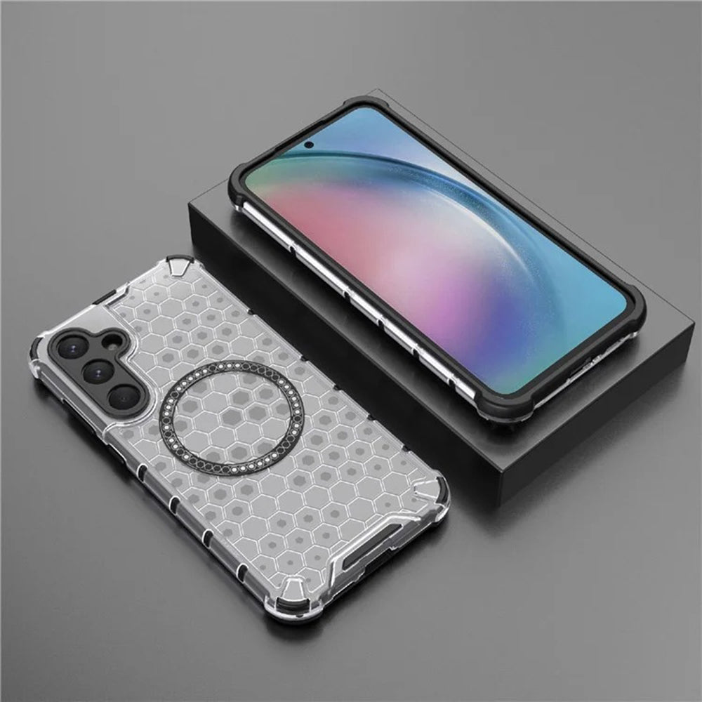 MagSafe futrola za Samsung Galaxy A55 5G A556, Techsuit, HoneyComb Shield, Bijela