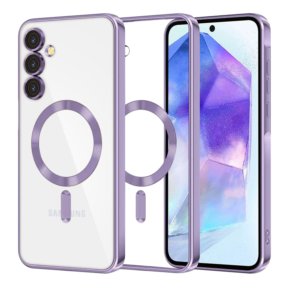 MagSafe futrola za Samsung Galaxy A55 5G A556, Techsuit, Luxury Crystal, Svijetlo Ljubičasta