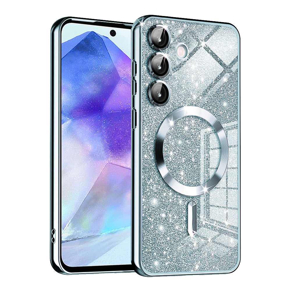 MagSafe maska za Samsung Galaxy A55 5G A556, Techsuit, Luxury Glitter, Plava