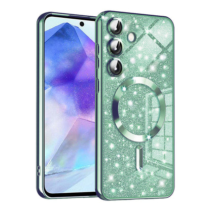 MagSafe futrola za Samsung Galaxy A55 5G A556, Techsuit, Luxury Glitter, Svijetlo Zelena