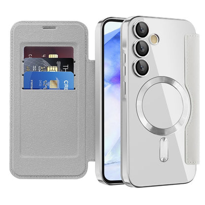 MagSafe futrola za Samsung Galaxy A55 5G A556, Techsuit, SmartMag Book, Siva