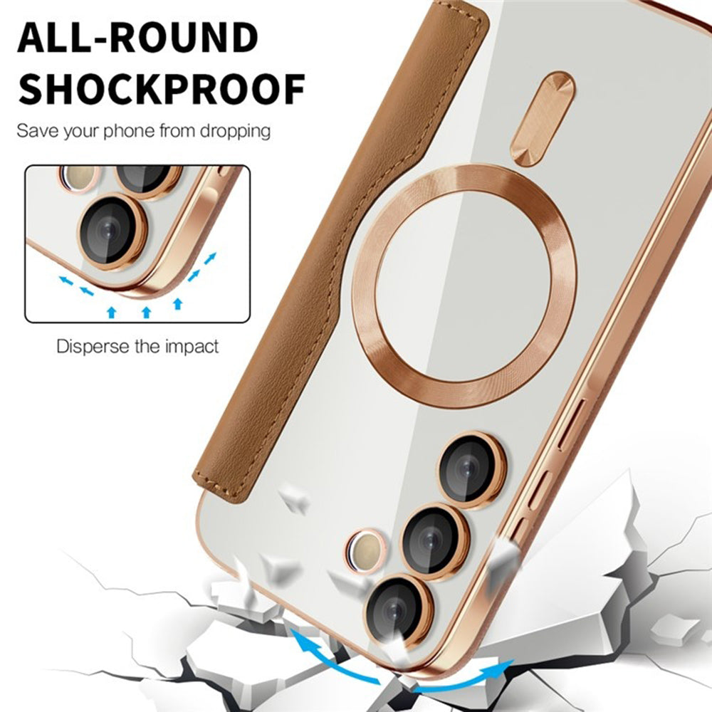 MagSafe futrola za Samsung Galaxy A55 5G A556, Techsuit, SmartMag Book, Smeđa
