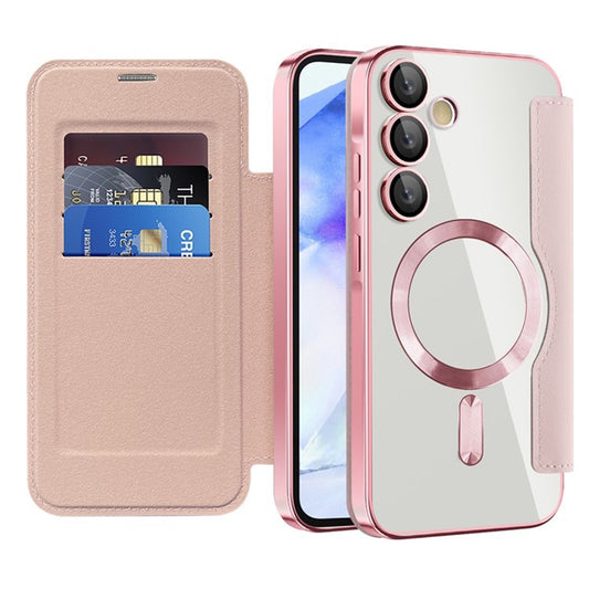 MagSafe futrola za Samsung Galaxy A55 5G A556, Techsuit, SmartMag Book, Roza