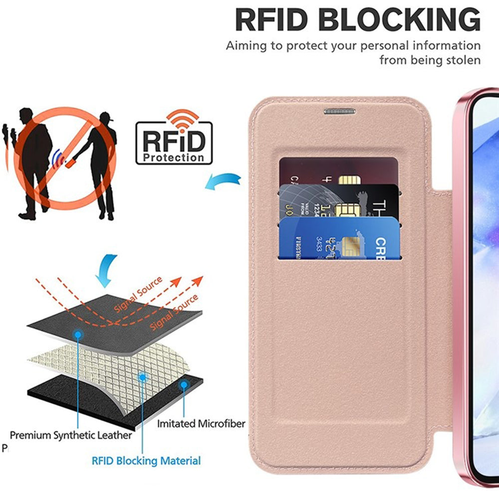 MagSafe futrola za Samsung Galaxy A55 5G A556, Techsuit, SmartMag Book, Roza