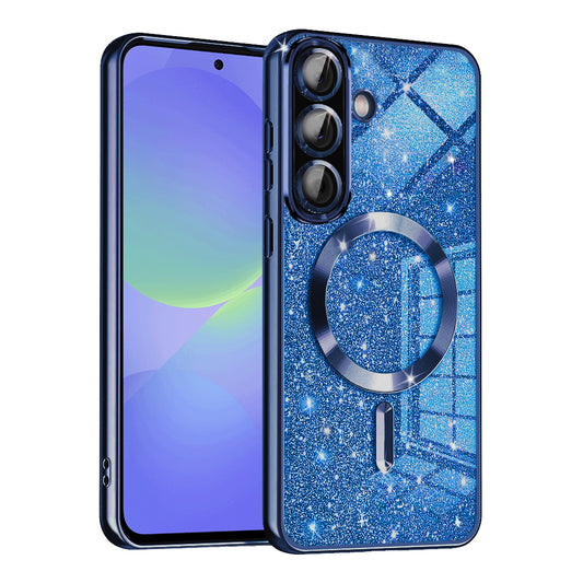 MagSafe futrola za Samsung Galaxy A56 A566 / A36 A366, Techsuit, Luxury Glitter, Tamno Plava
