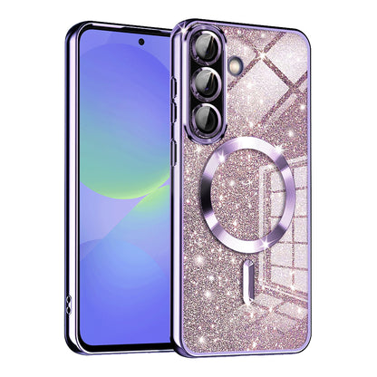 MagSafe futrola za Samsung Galaxy A56 A566 / A36 A366, Techsuit, Luxury Glitter, Svijetlo Ljubičasta