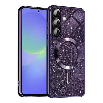 MagSafe futrola za Samsung Galaxy A56 A566 / A36 A366, Techsuit, Luxury Glitter, Tamno Ljubičasta