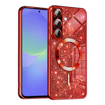 MagSafe futrola za Samsung Galaxy A56 A566 / A36 A366, Techsuit, Luxury Glitter, Crvena