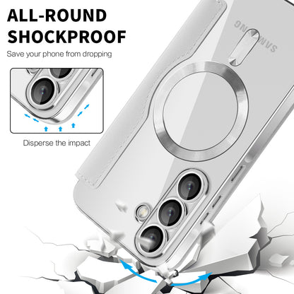 MagSafe futrola za Samsung Galaxy A56 A566, Techsuit, SmartMag Book, Siva