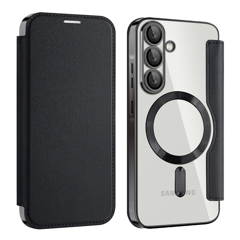 MagSafe futrola za Samsung Galaxy A56 A566, Techsuit, SmartMag Book, Crna