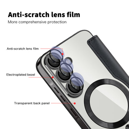 MagSafe futrola za Samsung Galaxy A56 A566, Techsuit, SmartMag Book, Crna