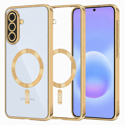 MagSafe maskica za Samsung Galaxy A57 5G, Techsuit, Luxury Crystal, Zlatna