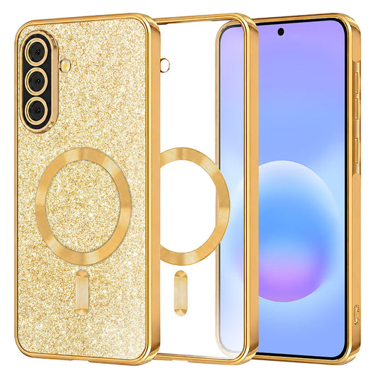 MagSafe maska za Samsung Galaxy A57 5G, Techsuit, Luxury Glitter, Zlatna