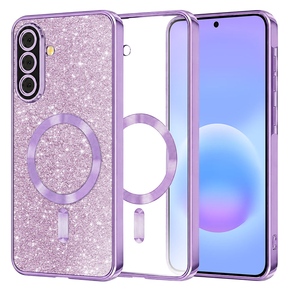 MagSafe futrola za Samsung Galaxy A57 5G, Techsuit, Luxury Glitter, Svijetlo Ljubičasta