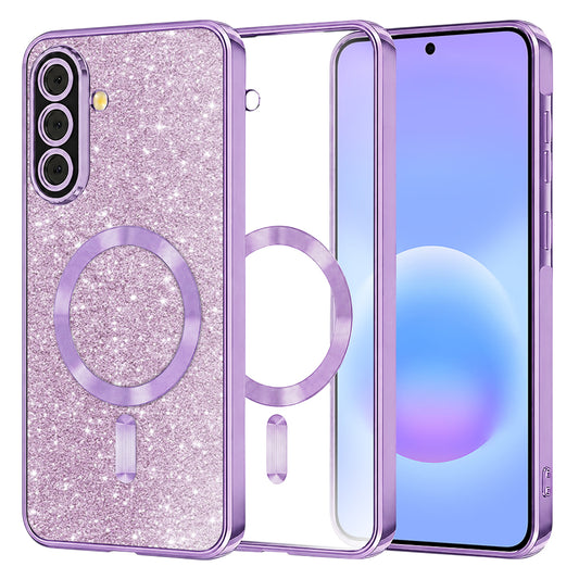 MagSafe futrola za Samsung Galaxy A57 5G, Techsuit, Luxury Glitter, Svijetlo Ljubičasta