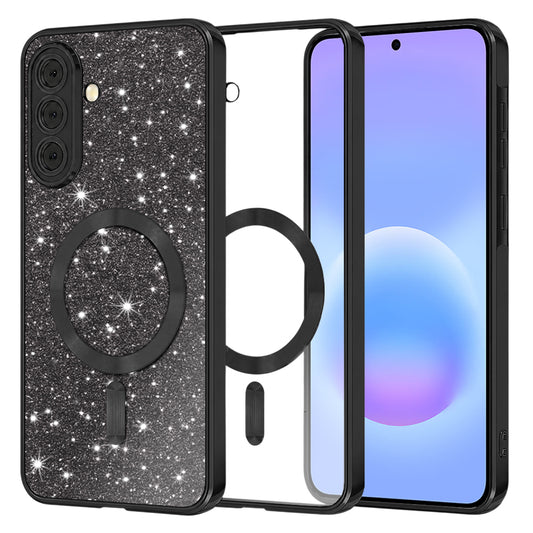 MagSafe futrola za Samsung Galaxy A57 5G, Techsuit, Luxury Glitter, Crna
