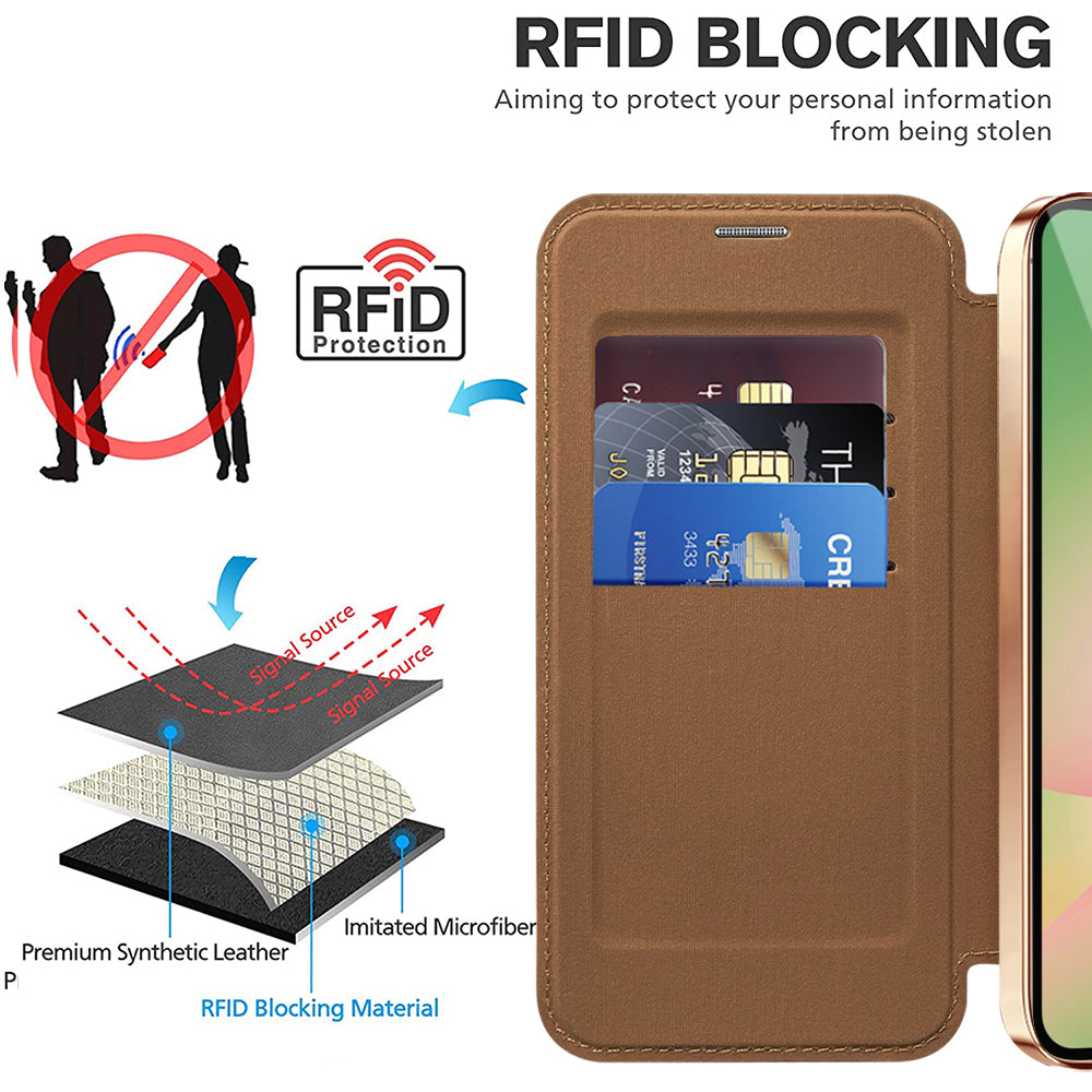 Futrola MagSafe za Samsung Galaxy A57 5G, Techsuit, SmartMag Book, Smeđa