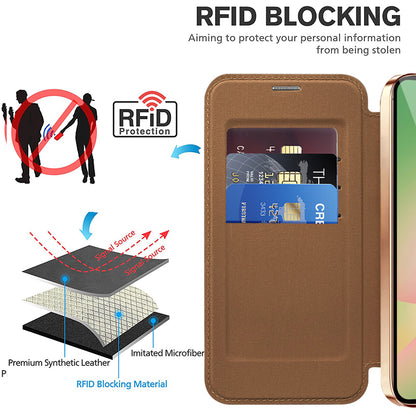 Futrola MagSafe za Samsung Galaxy A57 5G, Techsuit, SmartMag Book, Smeđa