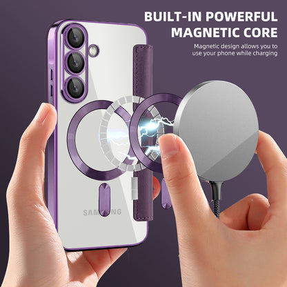MagSafe futrola za Samsung Galaxy A57 5G, Techsuit, SmartMag Book, Ljubičasta