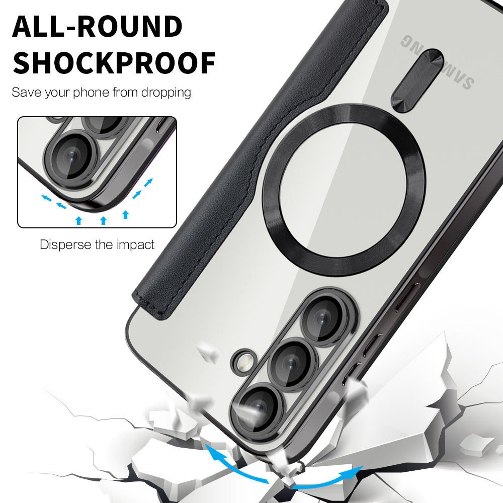 MagSafe futrola za Samsung Galaxy A57 5G, Techsuit, SmartMag Book, Crna