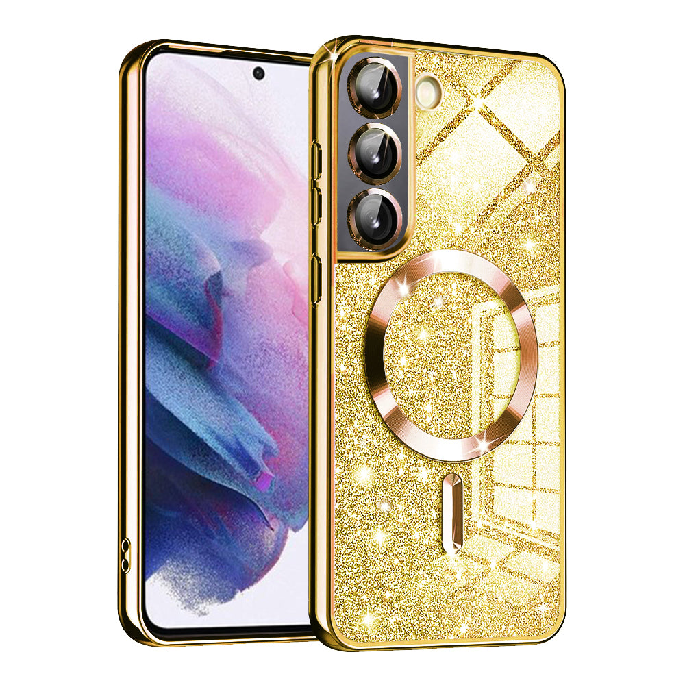 MagSafe futrola za Samsung Galaxy S21 5G G991, Techsuit, Luxury Glitter, Zlatna