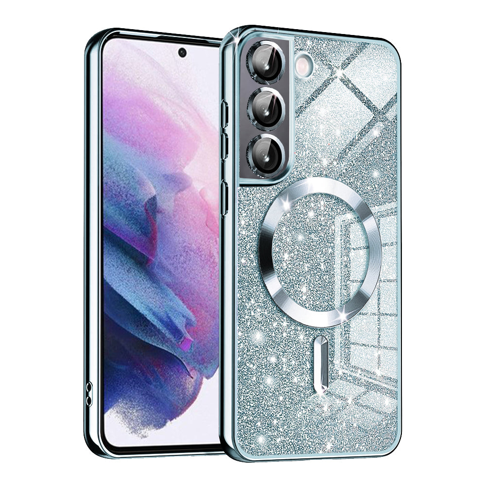 MagSafe maska za Samsung Galaxy S21 5G G991, Techsuit, Luxury Glitter, Plava
