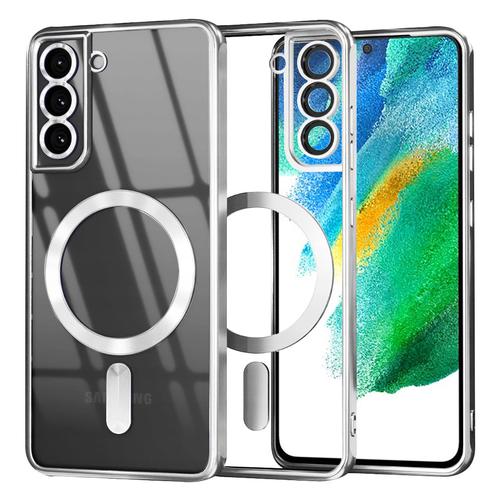 MagSafe futrola za Samsung Galaxy S21 FE 5G G990, Techsuit, Luxury Crystal, Srebrna