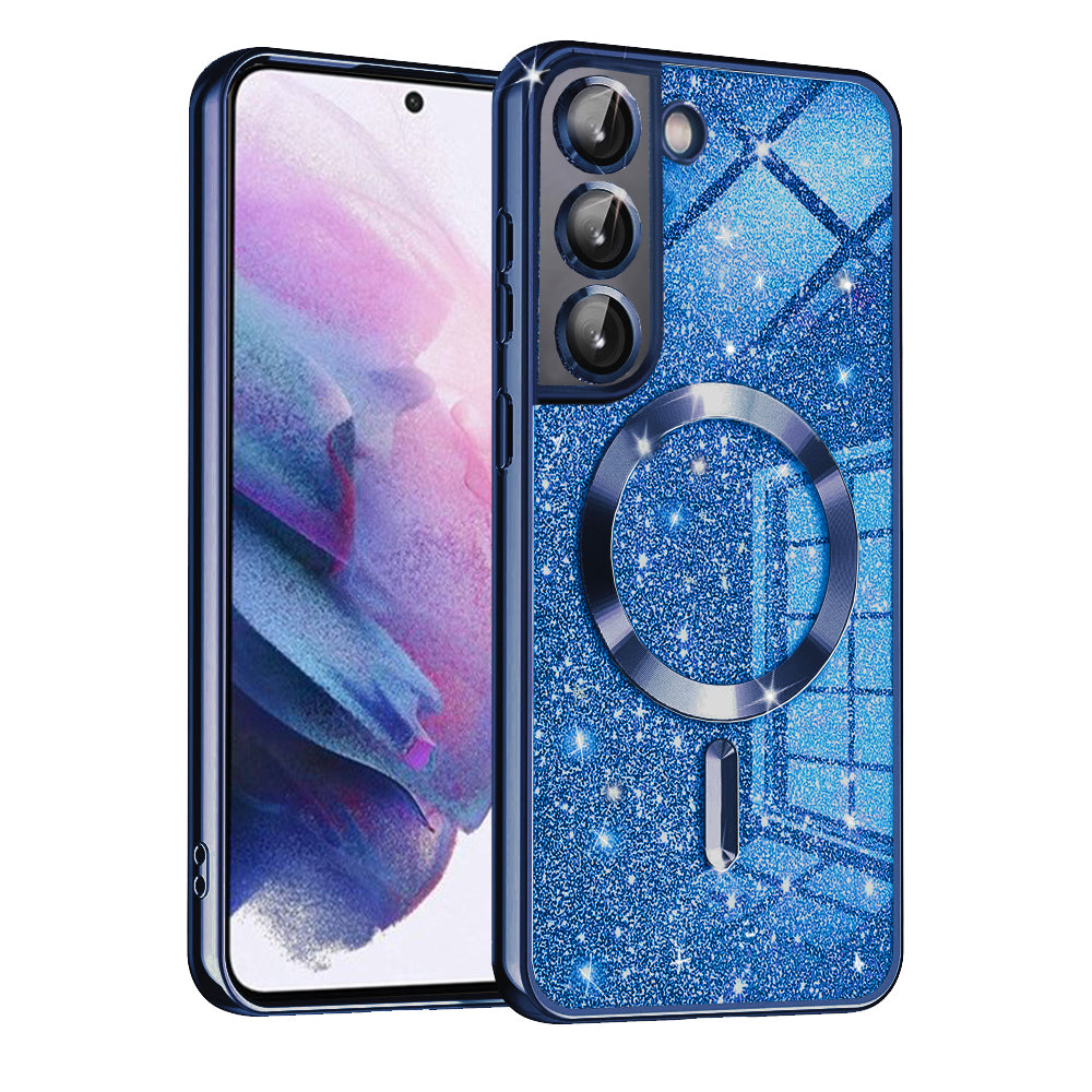 MagSafe futrola za Samsung Galaxy S21 FE 5G G990, Techsuit, Luxury Glitter, Tamno Plava