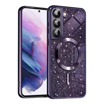 MagSafe futrola za Samsung Galaxy S22 5G S901, Techsuit, Luxury Glitter, Tamno Ljubičasta