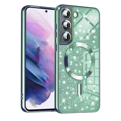 MagSafe futrola za Samsung Galaxy S22 5G S901, Techsuit, Luxury Glitter, Svijetlo Zelena