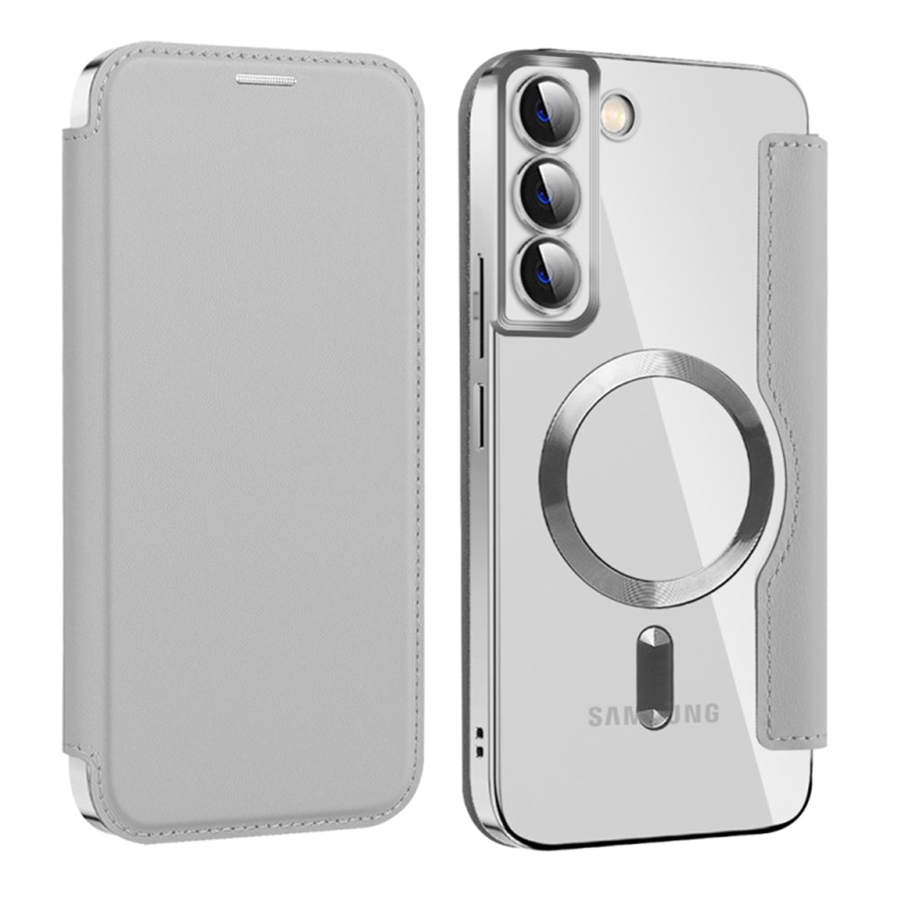 MagSafe futrola za Samsung Galaxy S22+ 5G S906, Techsuit, SmartMag Book, Siva