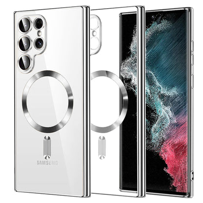 MagSafe futrola za Samsung Galaxy S22 Ultra 5G S908, Techsuit, Luxury Crystal, Srebrna