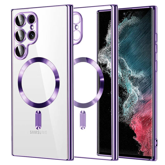 MagSafe maska za Samsung Galaxy S22 Ultra 5G S908, Techsuit, Luxury Crystal, Svijetlo Ljubičasta
