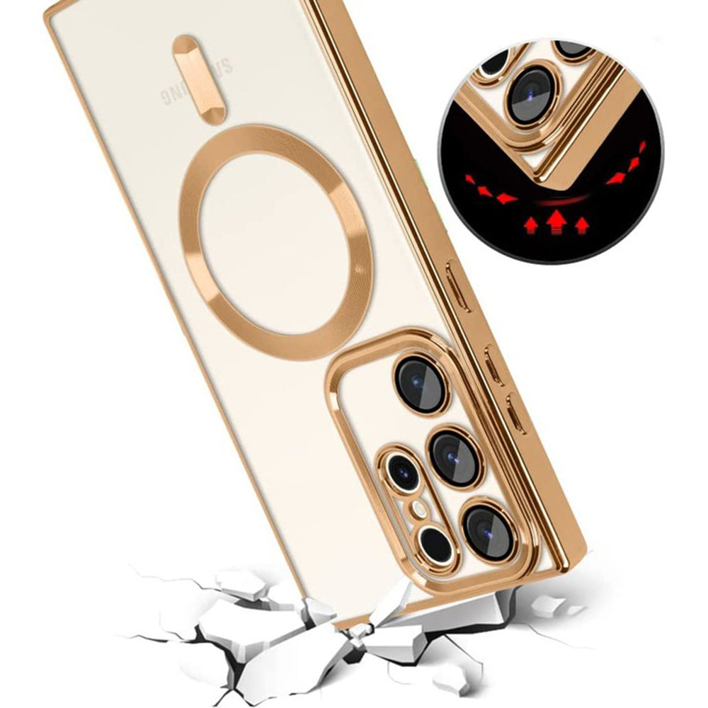 MagSafe futrola za Samsung Galaxy S22 Ultra 5G S908, Techsuit, Luxury Crystal, Crvena