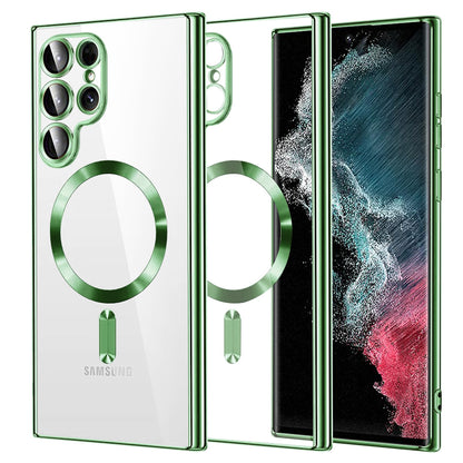MagSafe futrola za Samsung Galaxy S22 Ultra 5G S908, Techsuit, Luxury Crystal, Svijetlo Zelena