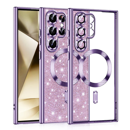 MagSafe maska za Samsung Galaxy S22 Ultra 5G S908, Techsuit, Luxury Glitter, Svijetlo Ljubičasta