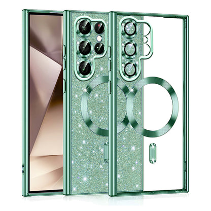MagSafe futrola za Samsung Galaxy S22 Ultra 5G S908, Techsuit, Luxury Glitter, Svijetlo Zelena