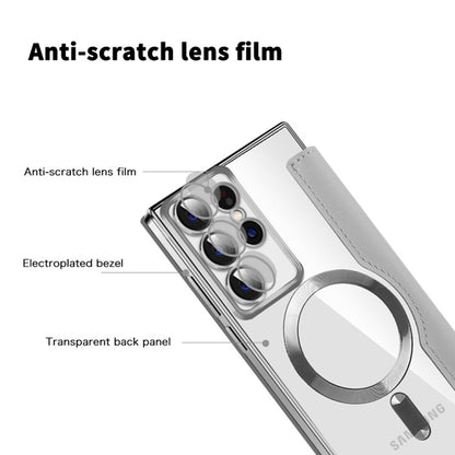 MagSafe futrola za Samsung Galaxy S22 Ultra 5G S908, Techsuit, SmartMag Book, Siva