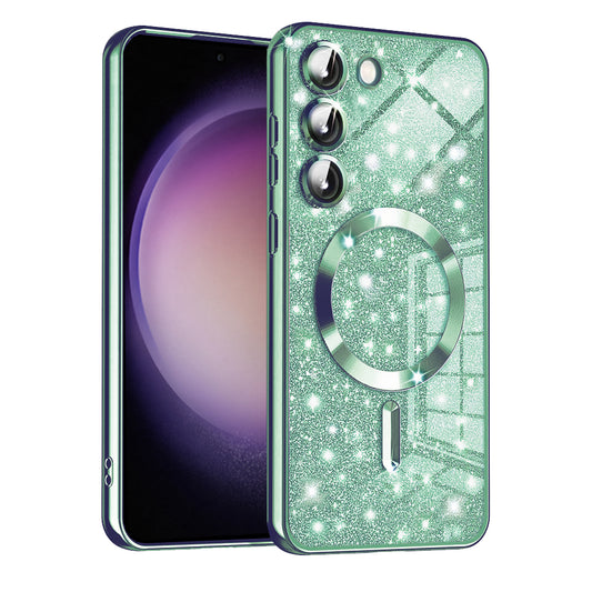 MagSafe futrola za Samsung Galaxy S23+ S916, Techsuit, Luxury Glitter, Svijetlo Zelena