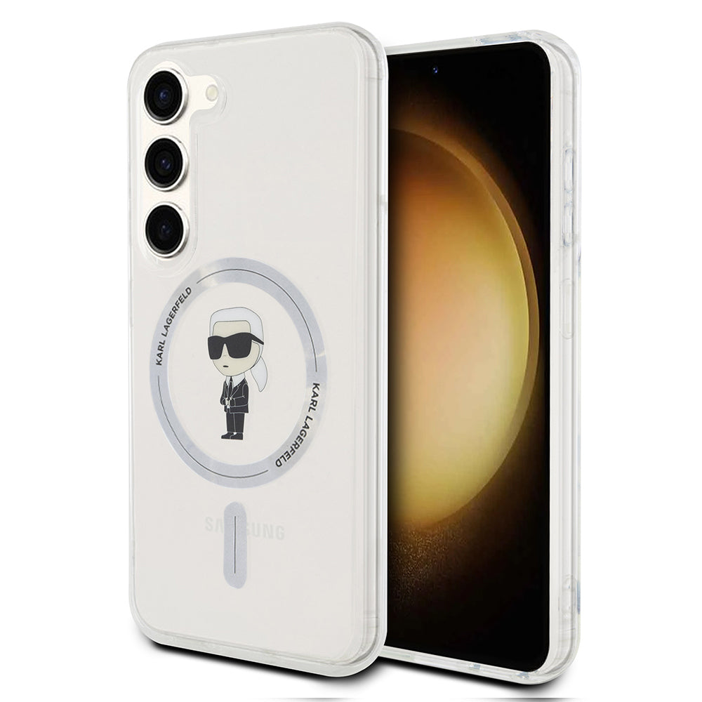 MagSafe futrola za Samsung Galaxy S23 S911, Karl Lagerfeld, IML Ikonik Karl, Prozirna