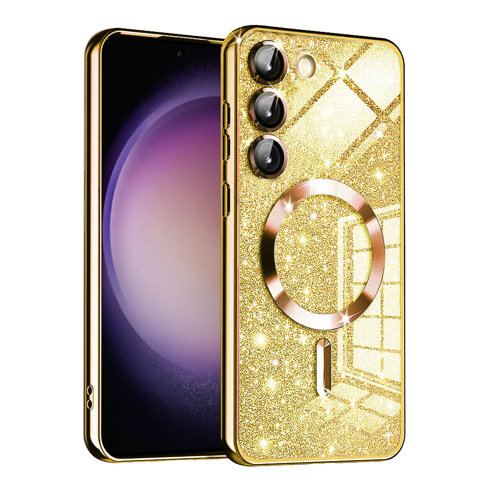 MagSafe futrola za Samsung Galaxy S23 S911, Techsuit, Luxury Glitter, Zlatna