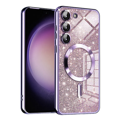 MagSafe futrola za Samsung Galaxy S23 S911, Techsuit, Luxury Glitter, Svijetlo Ljubičasta