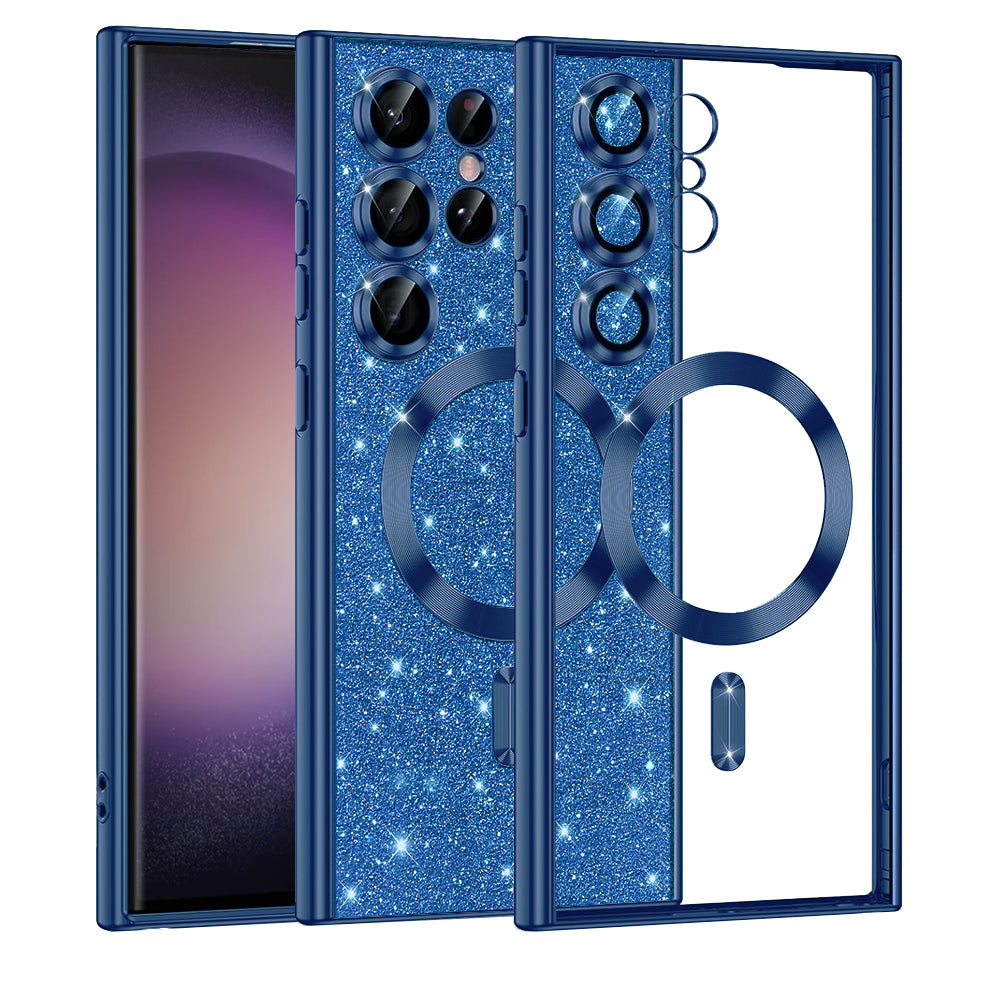 MagSafe futrola za Samsung Galaxy S23 Ultra S918, Techsuit, Luxury Glitter, Tamno Plava