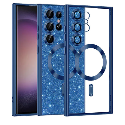 MagSafe futrola za Samsung Galaxy S23 Ultra S918, Techsuit, Luxury Glitter, Tamno Plava