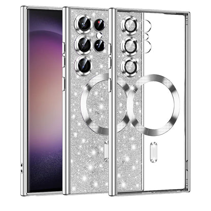 MagSafe futrola za Samsung Galaxy S23 Ultra S918, Techsuit, Luxury Glitter, Srebrna