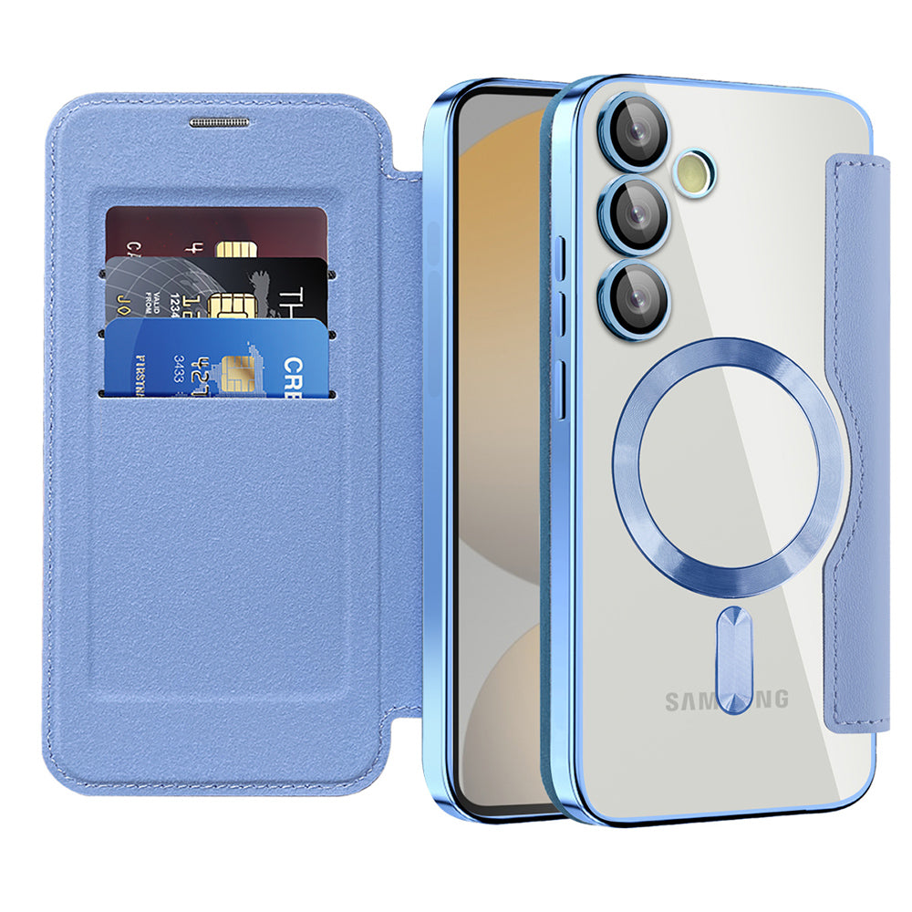 MagSafe futrola za Samsung Galaxy S24 FE S721, Techsuit, SmartMag Book, Plava